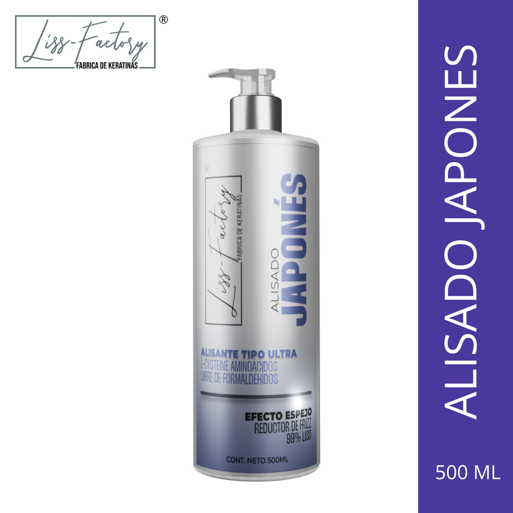 Liss-Factory Alisado Japonés Profesional Sin Formol 500 ml | Brillo Espejo y Control de Frizz
