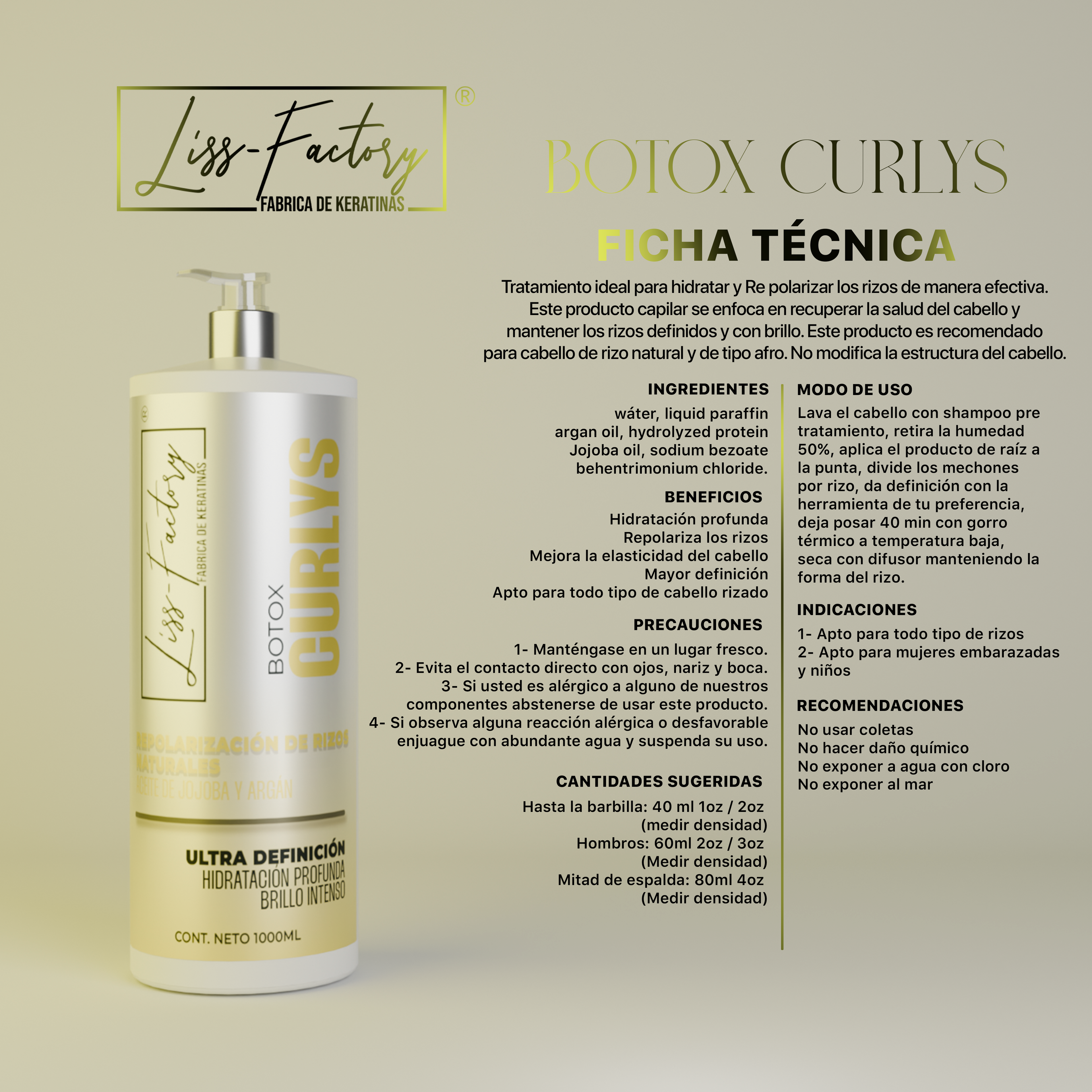 Kit Organic Liss-Factory 4 Fórmulas de Hidratación y Reparación 250 ml