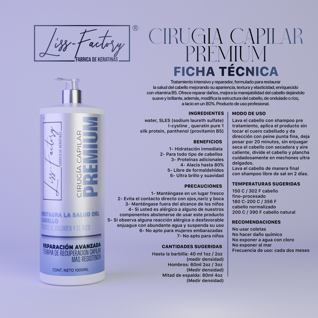 Liss-Factory Cirugía Capilar Profesional 500 ml | Reparación Profunda y Control del Frizz
