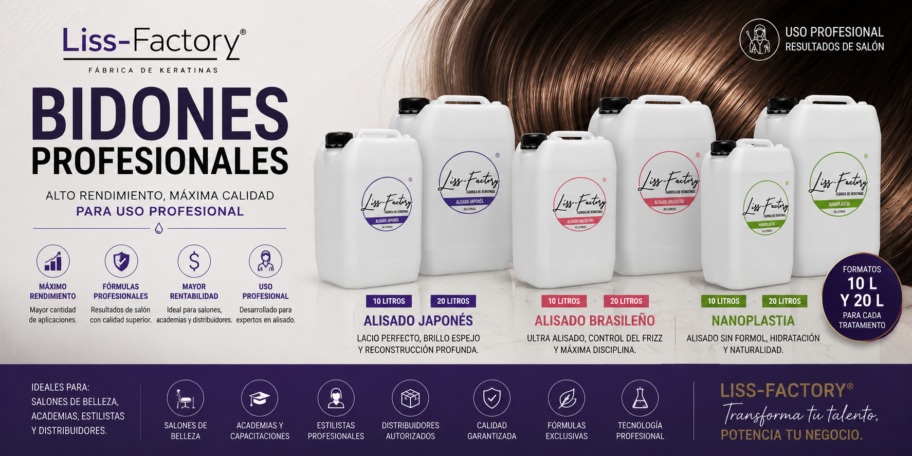 Alisado Brasileño Profesional Liss-Factory 20 L | Alisado Intensivo Profesional