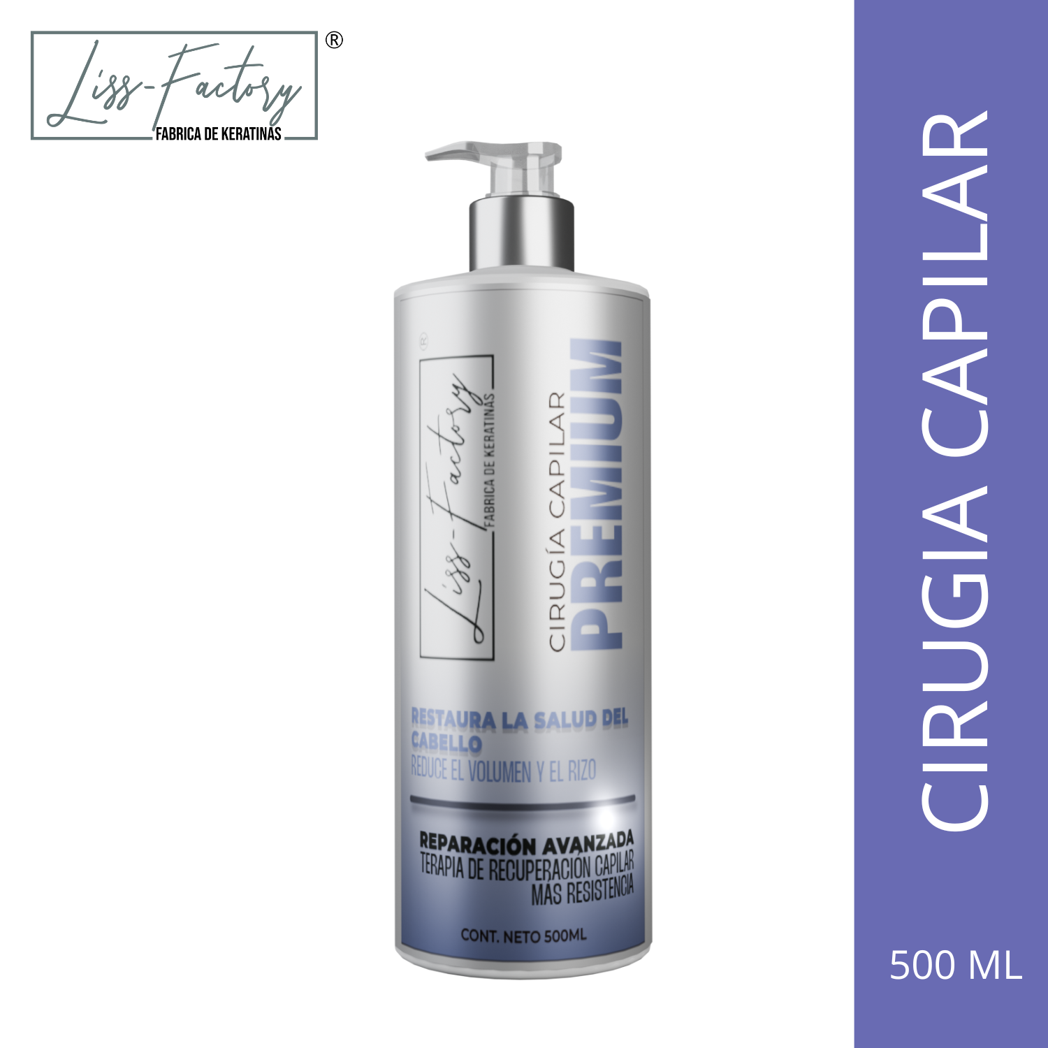 Liss-Factory Cirugía Capilar Profesional 500 ml | Reparación Profunda y Control del Frizz