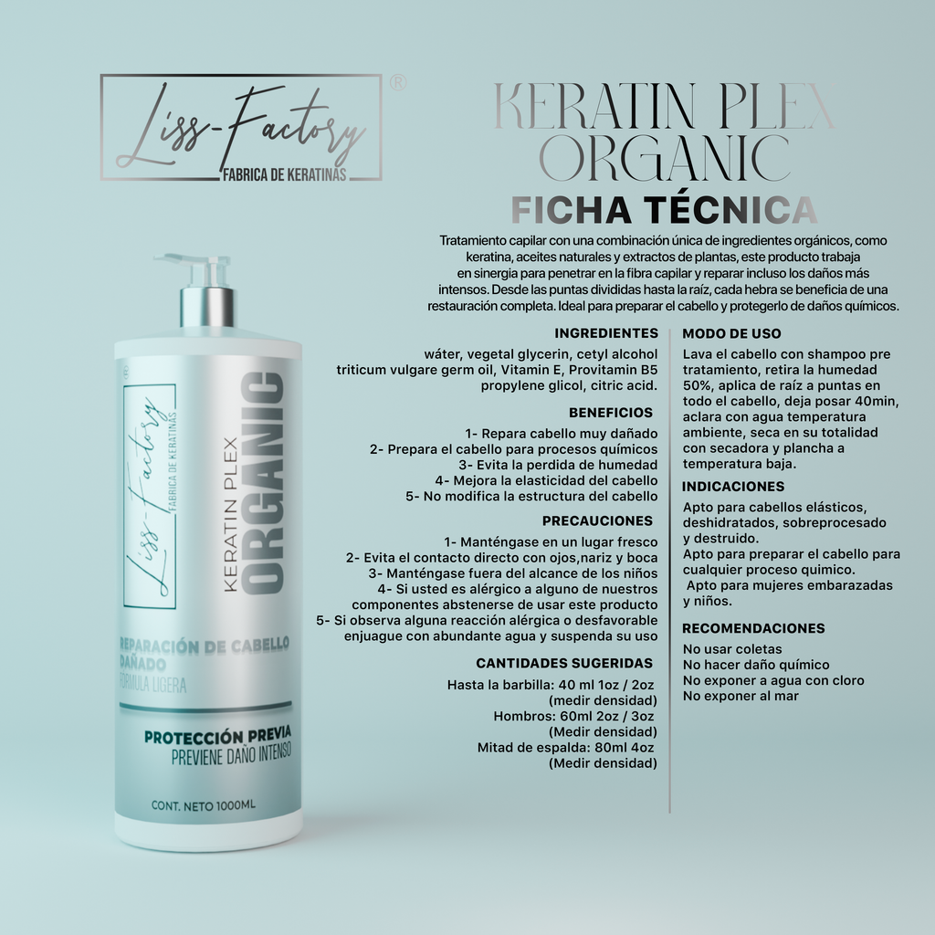 Kit Organic Liss-Factory 4 Fórmulas de Hidratación y Reparación 250 ml