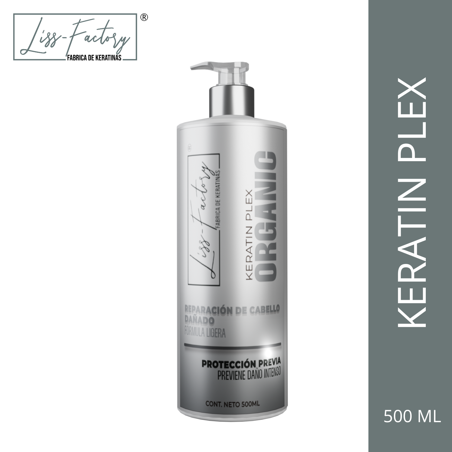 Keratin Plex Organic Liss-Factory 500 ml | Reconstrucción y Protección Capilar