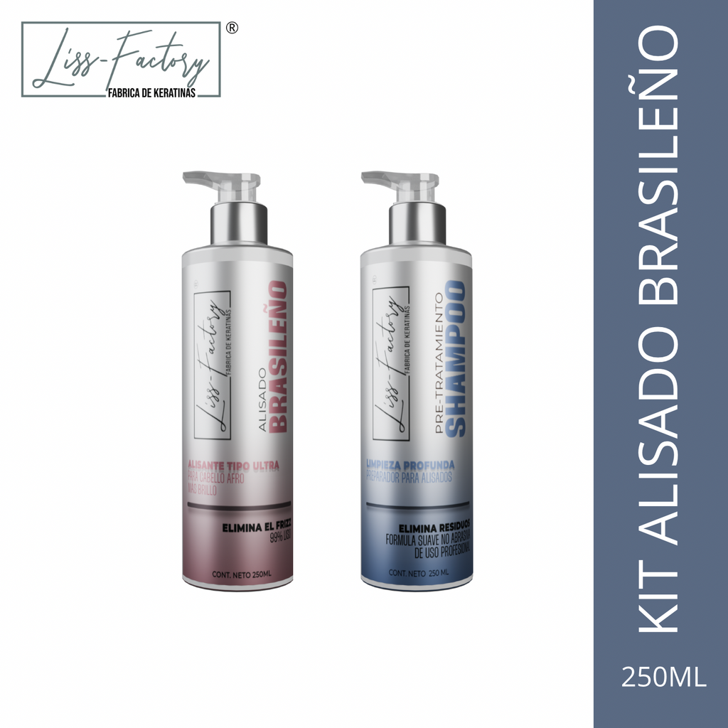 Kit Alisado Brasileño Profesional Liss-Factory 250 ml + Shampoo Pre 250 ml