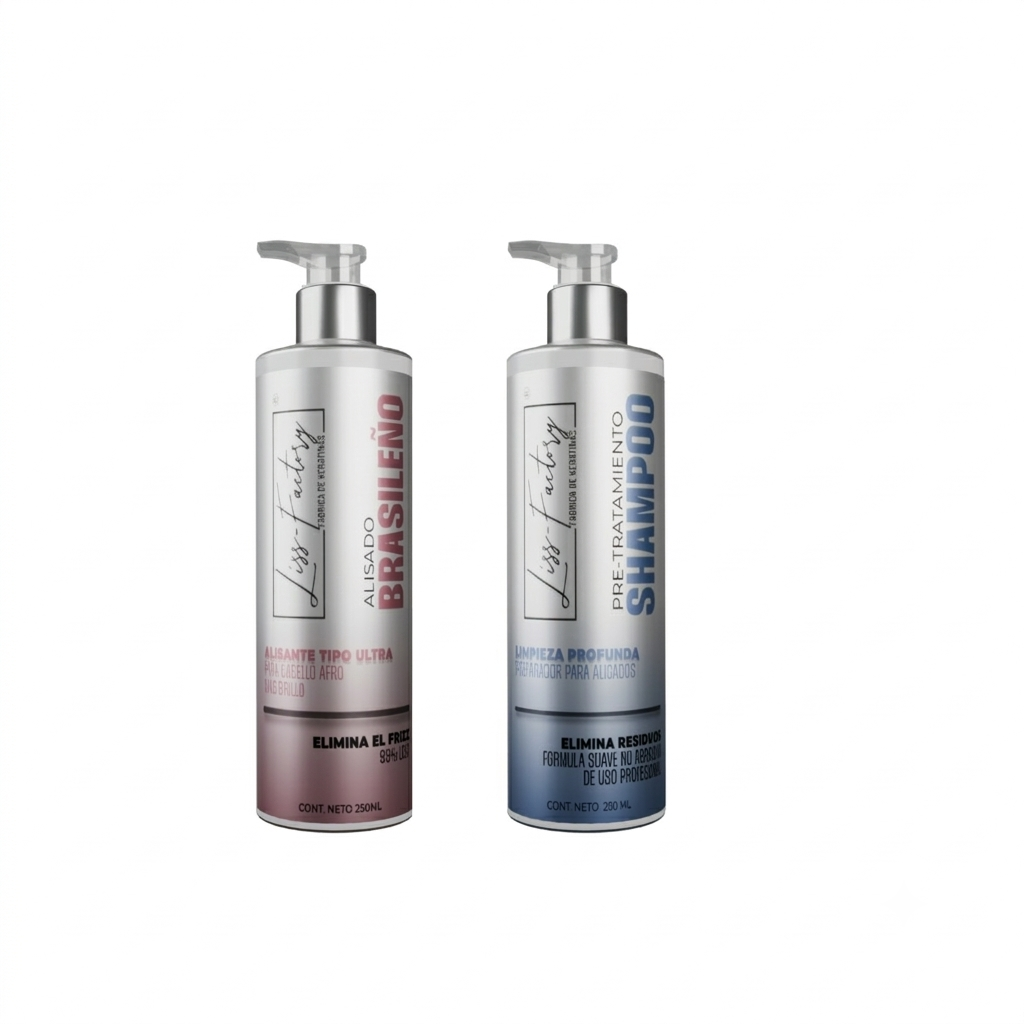 Kit Alisado Brasileño Profesional Liss-Factory 250 ml + Shampoo Pre 250 ml