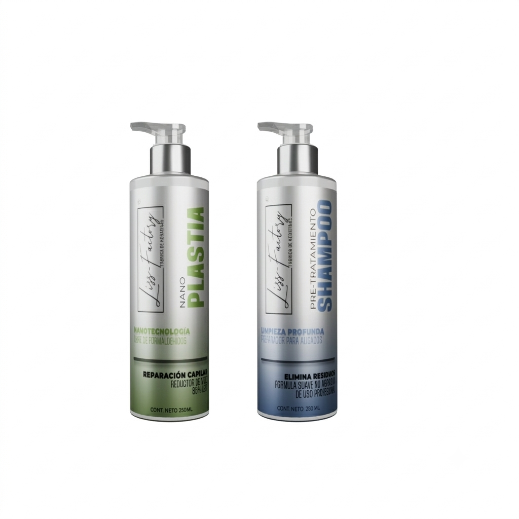 Kit Alisado Nanoplastia Profesional Liss-Factory 250 ml + Shampoo Pre 250 ml | Sin Formol