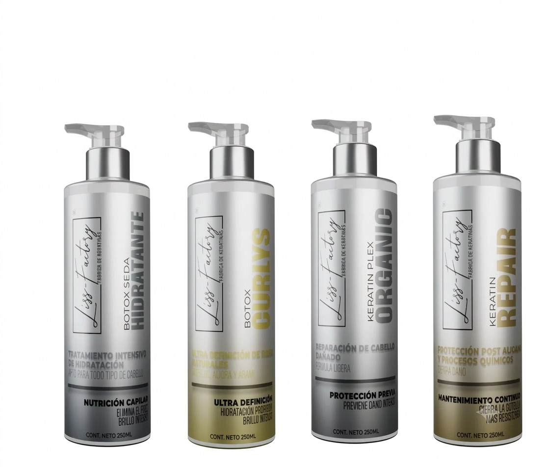 Kit Organic Liss-Factory 4 Fórmulas de Hidratación y Reparación 250 ml